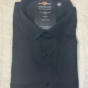 Van Heusen 3XL Tall Fit Black Long Sleeve Dress Shirt - 19, 37/38